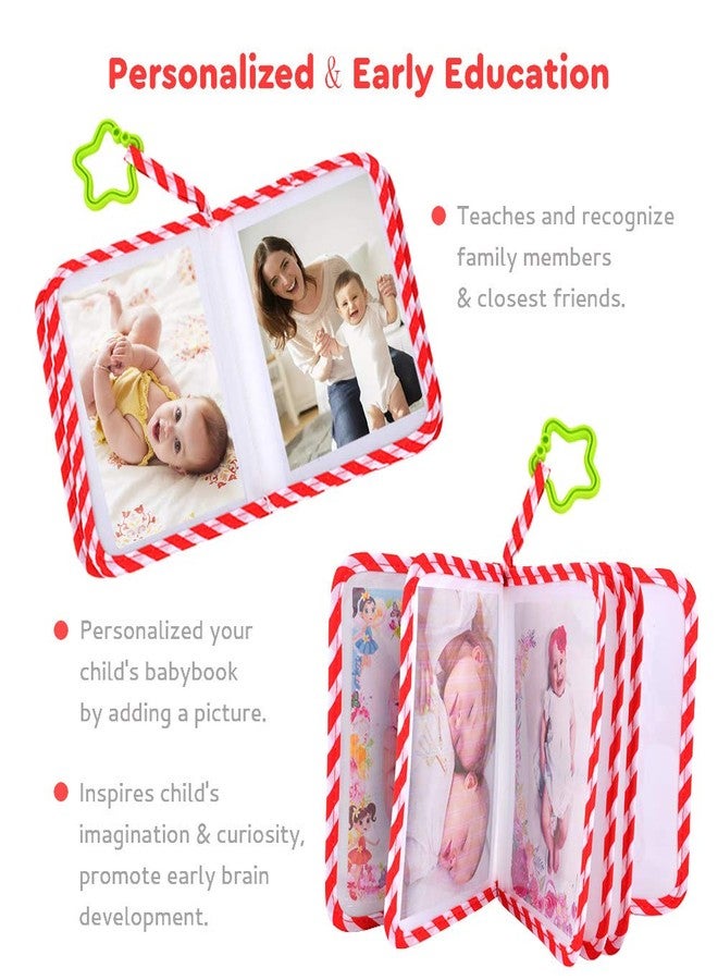 AUVCAS Baby Photo Album Soft Cloth Photo Book First Year Memory Album Shower Gift for Babies Newborns Toddlers & Kids, Holds 4x6 Inch Photos.(Red) - Image 2